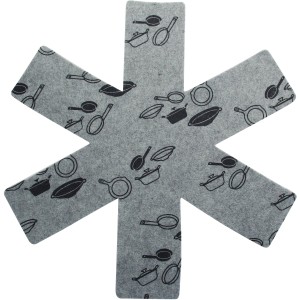 Fackelmann Kratzschutz für Pfannen/Töpfe, 2er-Set, Ø 38cm, grau-schwarz, aus Filz.