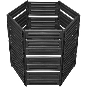 Schwarzer Garantia Steckkomposter Air-King 850 L aus Recyclingkunststoff.