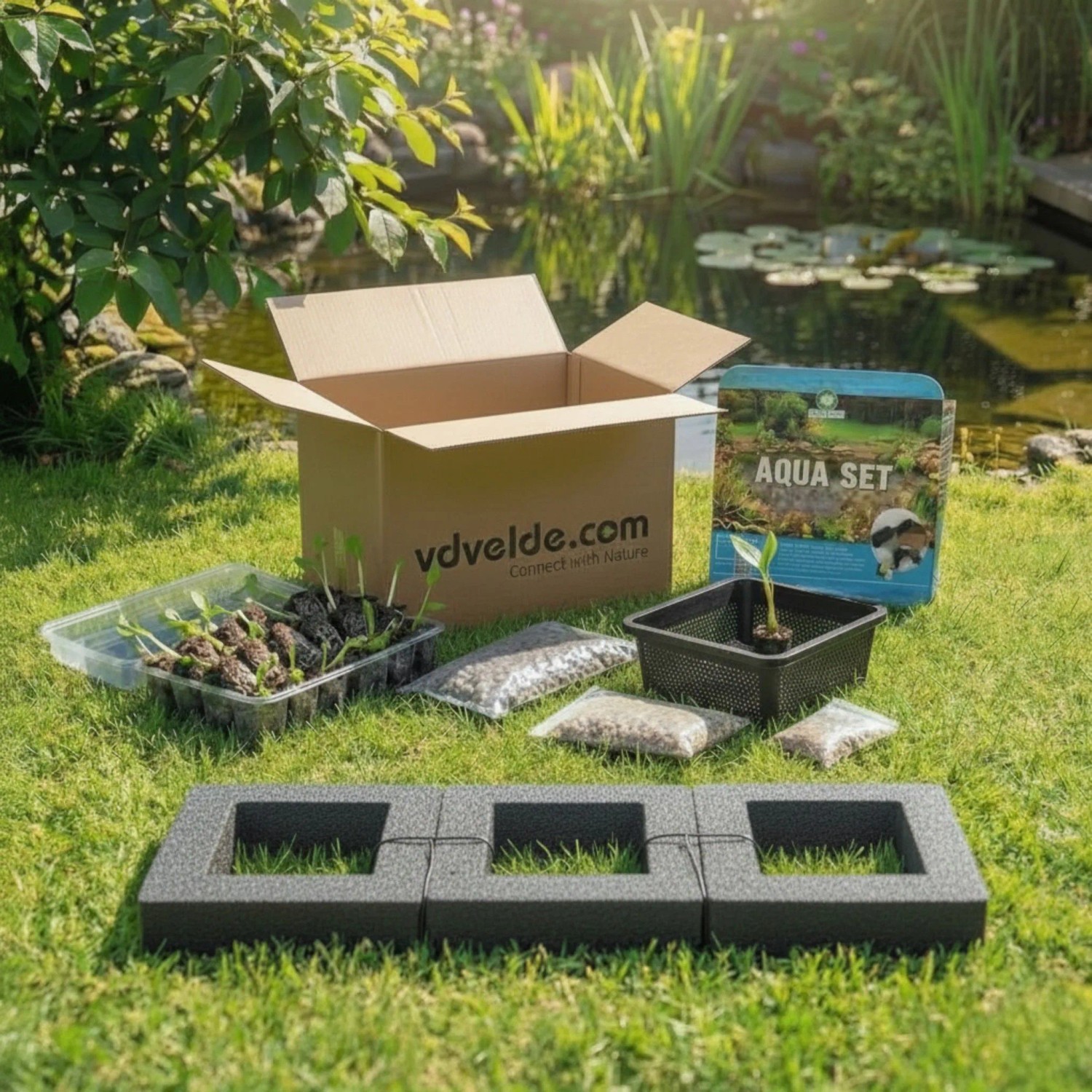 Vdvelde Schwimmring Teich 25 Cm   Aqua Set 3 Teilig   Pflanzeninsel Komplett_4