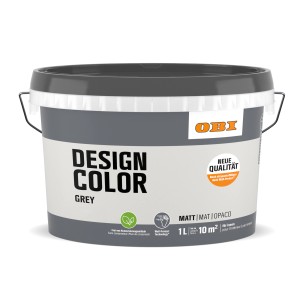 Eimer OBI Design Color 1 l, graue, matte Innenfarbe für Wände.