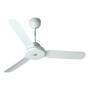 Weißer VORTICE Deckenventilator Nordik Design 1S mit drei Flügeln und 142 cm Durchmesser.