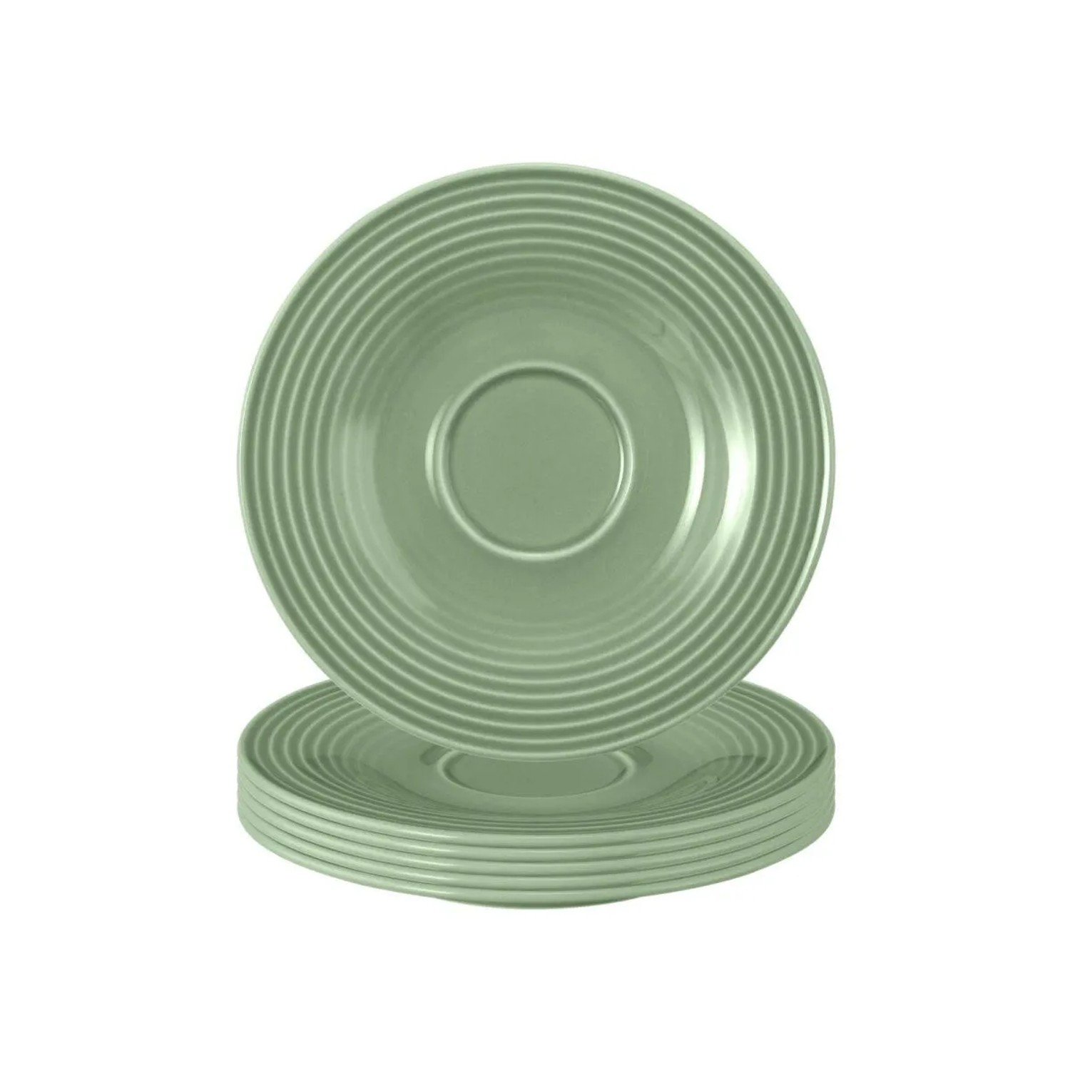 Seltmann Weiden Beat Color Glaze Untertasse 13,7 cm 6er Set Salbeigrün