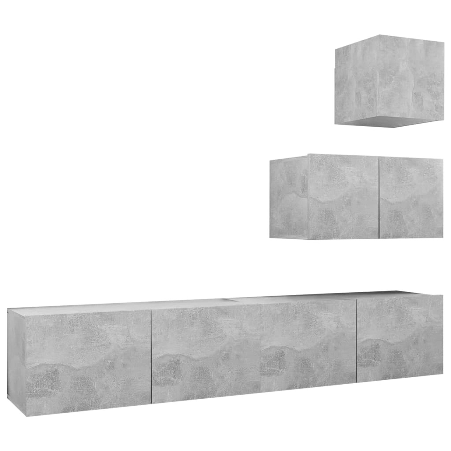 VidaXL 4-tlg. TV-Schrank-Set Betongrau Holzwerkstoff 3