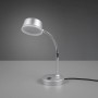 Moderne LED-Tischlampe Kiko in Titanfarben mit flexiblem Hals für Schreibtisch oder Nachttisch.