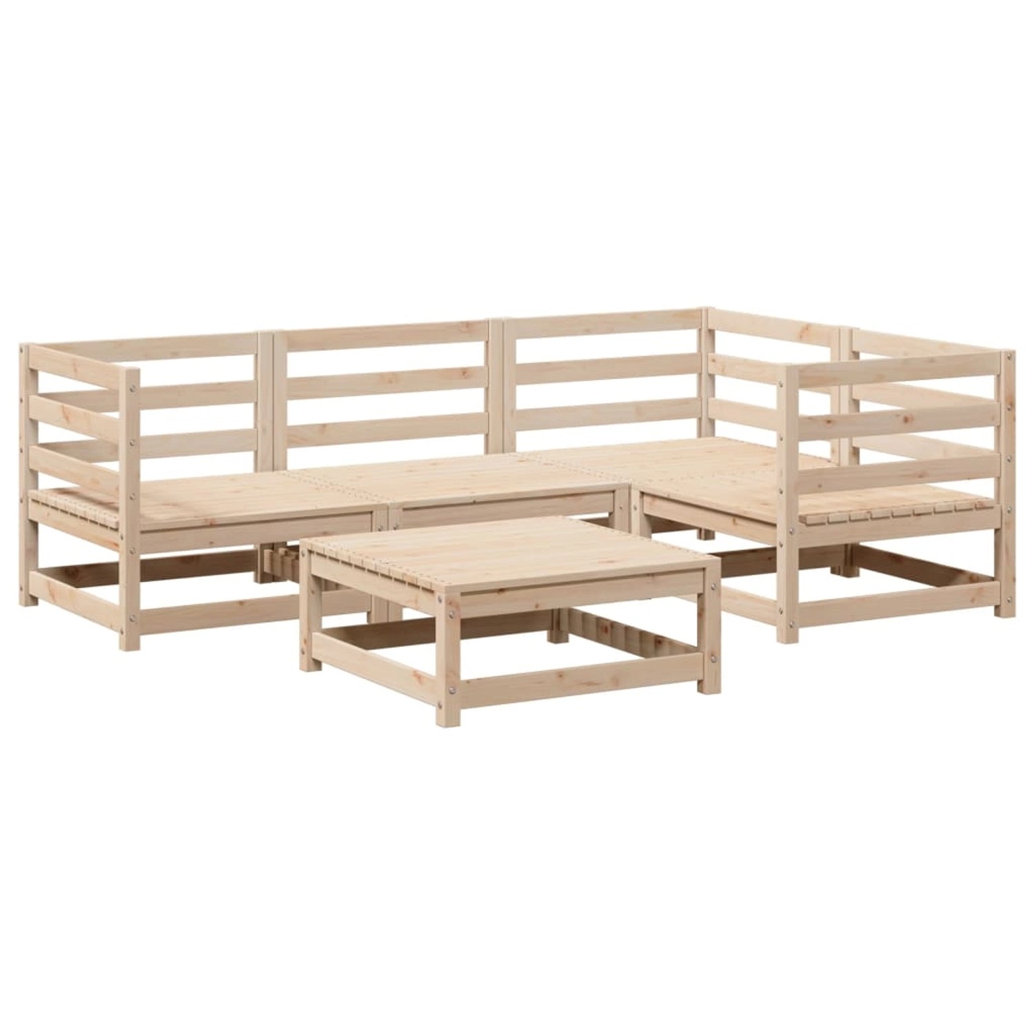 vidaXL 5-Tlg Garten-Sofagarnitur Massivholz Kiefer 3299419 günstig online kaufen