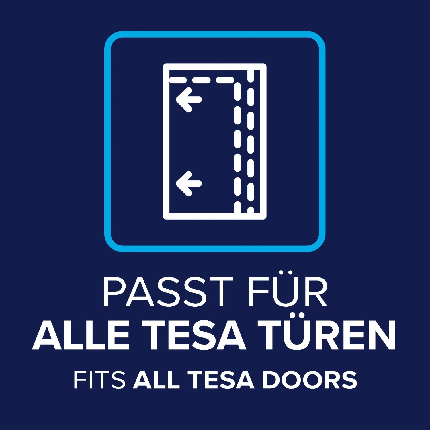 Symbol: Passend für alle tesa Insektenschutz-Türen. Adapter-Set für bohrfreie Montage.