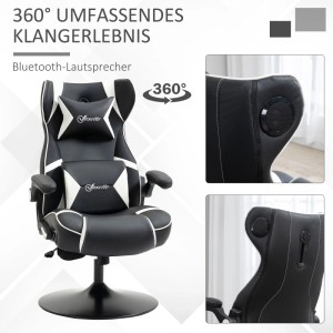 Vinsetto Gaming Stuhl mit Wippfunktion mit Lautsprecher