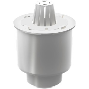 Geruchverschluss für ACO Therm Lichtschacht, weiß, mit Laubfang und Dichtring.