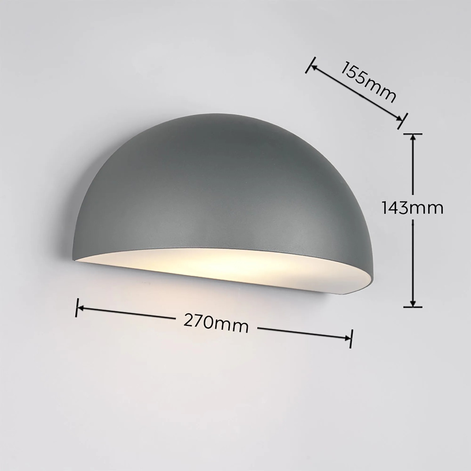 Anthrazitfarbene Trio LED-Außenwandleuchte Maas, 27 x 14 x 15,5 cm, im klassischen Design.
