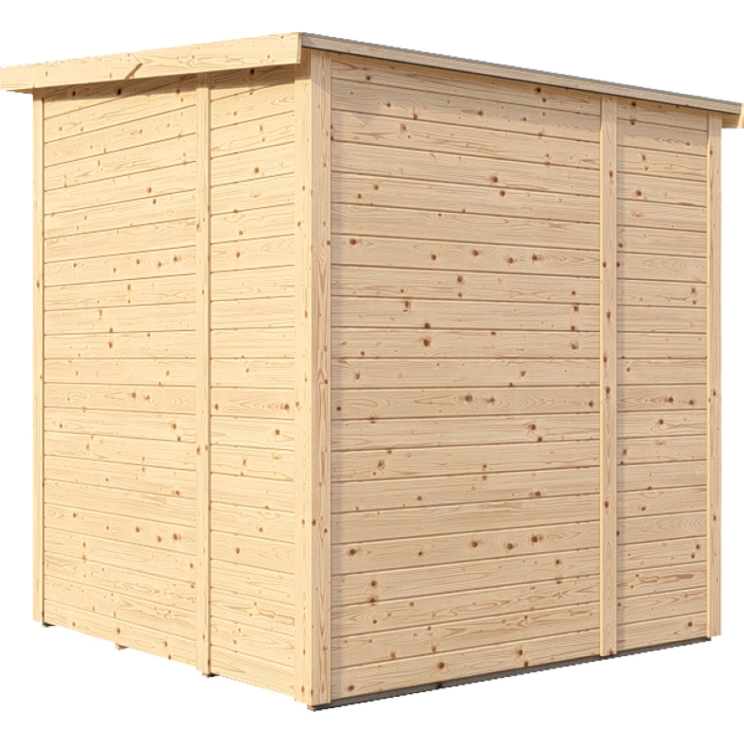 Bertilo Gartenhaus Amrum 2 aus Holz, naturbelassen, 180x174 cm, Elementbauweise.