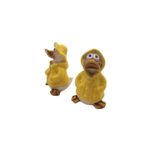 Dekohelden24 2er Set Dekofiguren Ente Deko Enten Entenfiguren Gartenfigur Ente L/B/H 5 x 5 x 8 cm