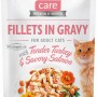 BritCare Katzen-Nassfutter Adult, Truthahn & Lachs, 85g. Filets in Soße für ausgewachsene Katzen.