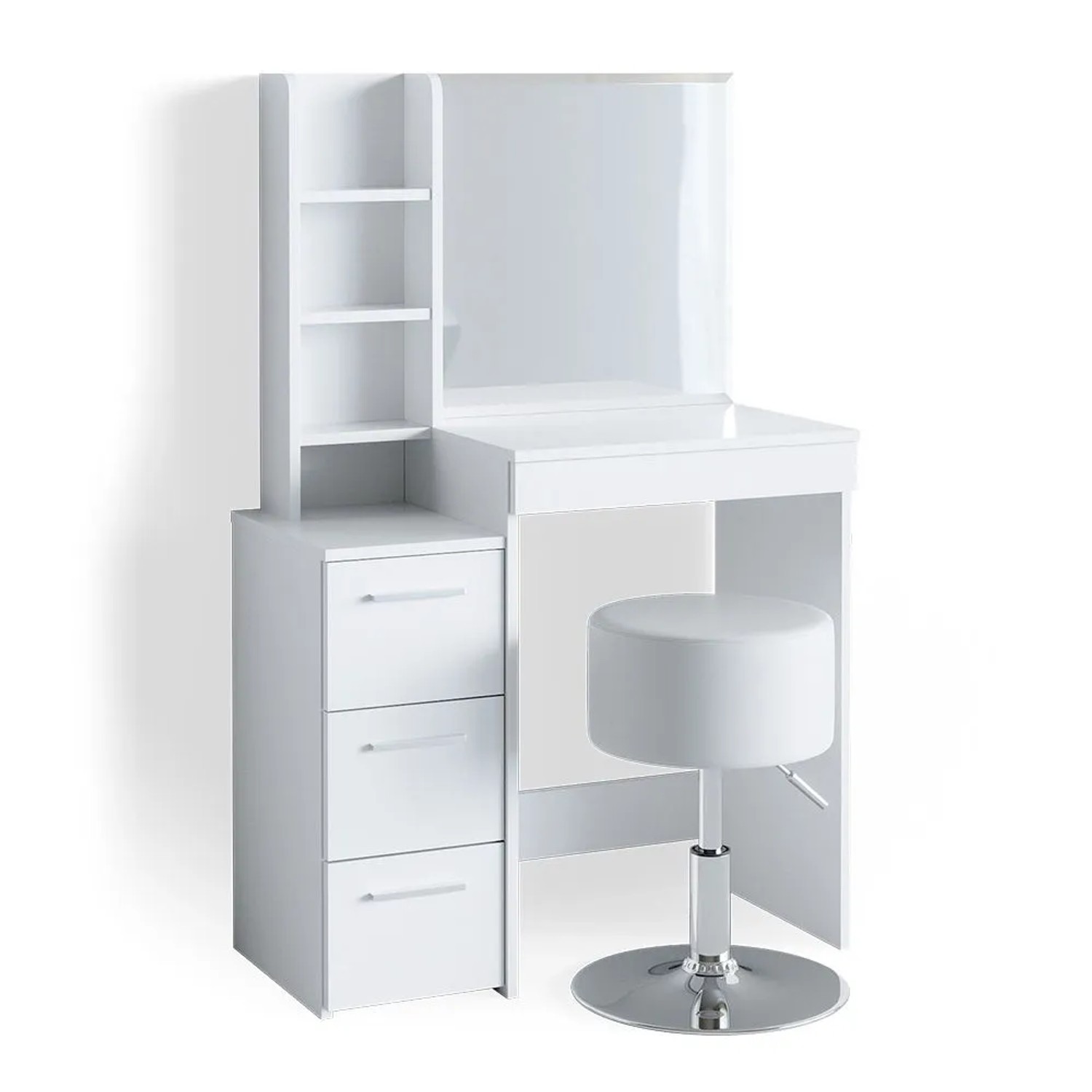 Vicco Schminktisch Meryl Weiß 80 x 127 mit Spiegel und Hocker
