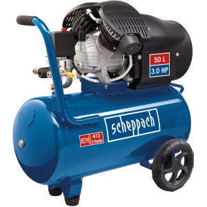 Scheppach Kompressor HC 52dc, ölgeschmierter 50l Druckluftkompressor mit Rädern.