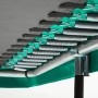 Detailaufnahme Federn und Rahmen des grünen Salta Comfort Trampolins 305x214 cm.