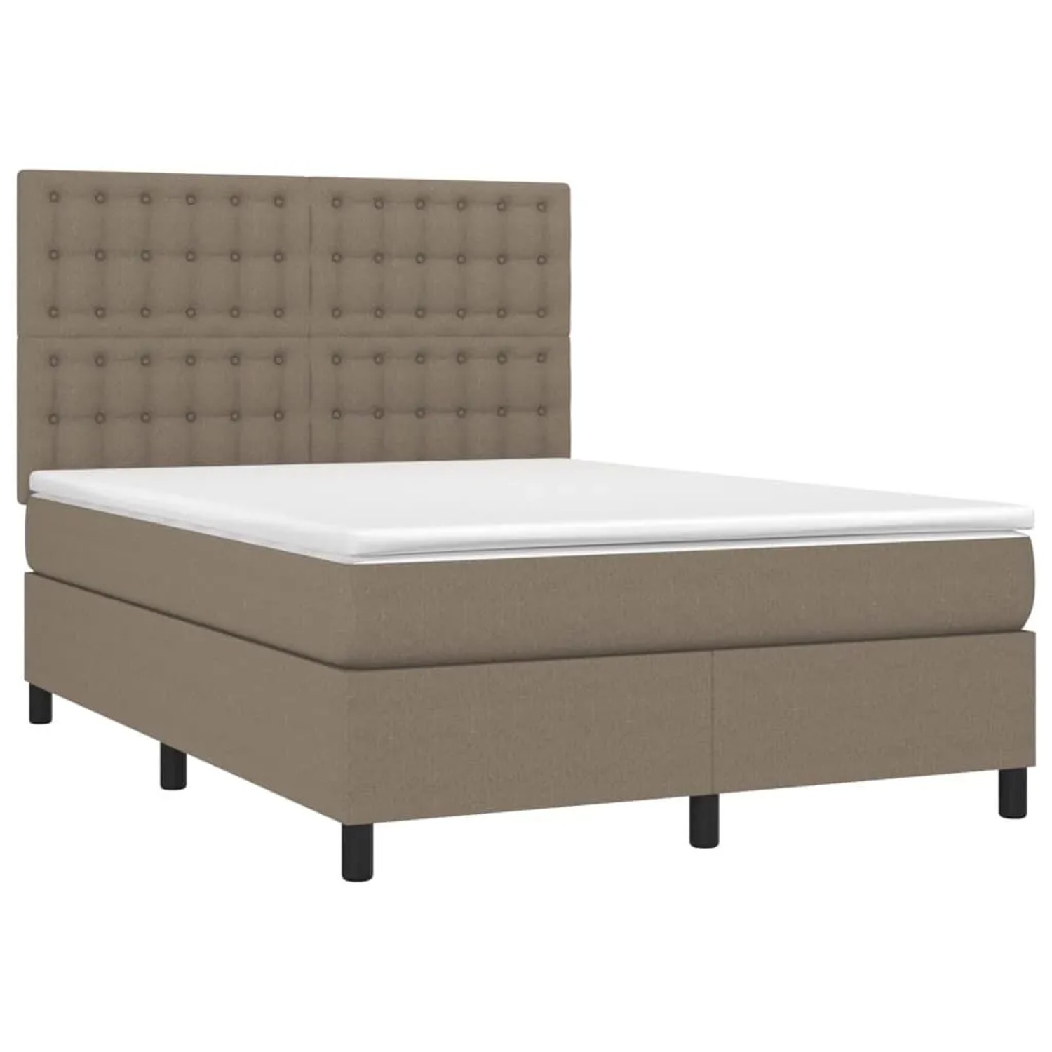 vidaXL Boxspringbett mit Matratze & LED Taupe 140x190 cm Stoff 3135193 günstig online kaufen