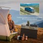Tragbare Outsunny Kompressor Kühlbox, schwarz-grau, beim Camping. Perfekt für Auto & Outdoor, stabil bis 45° Neigung.