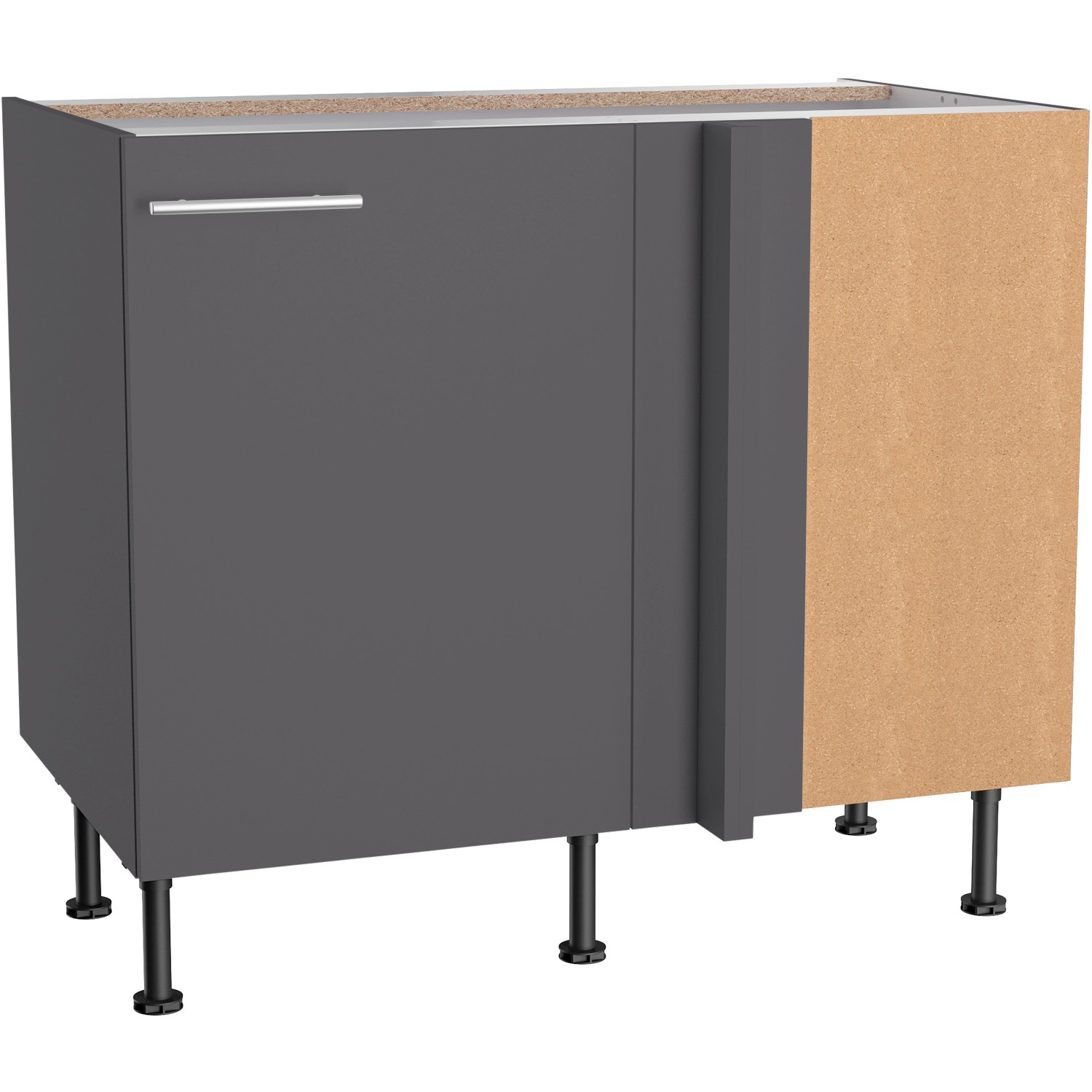 Optifit Eckunterschrank Ingvar420 100/65 x 87 x 58,4 cm Anthrazit Matt günstig online kaufen