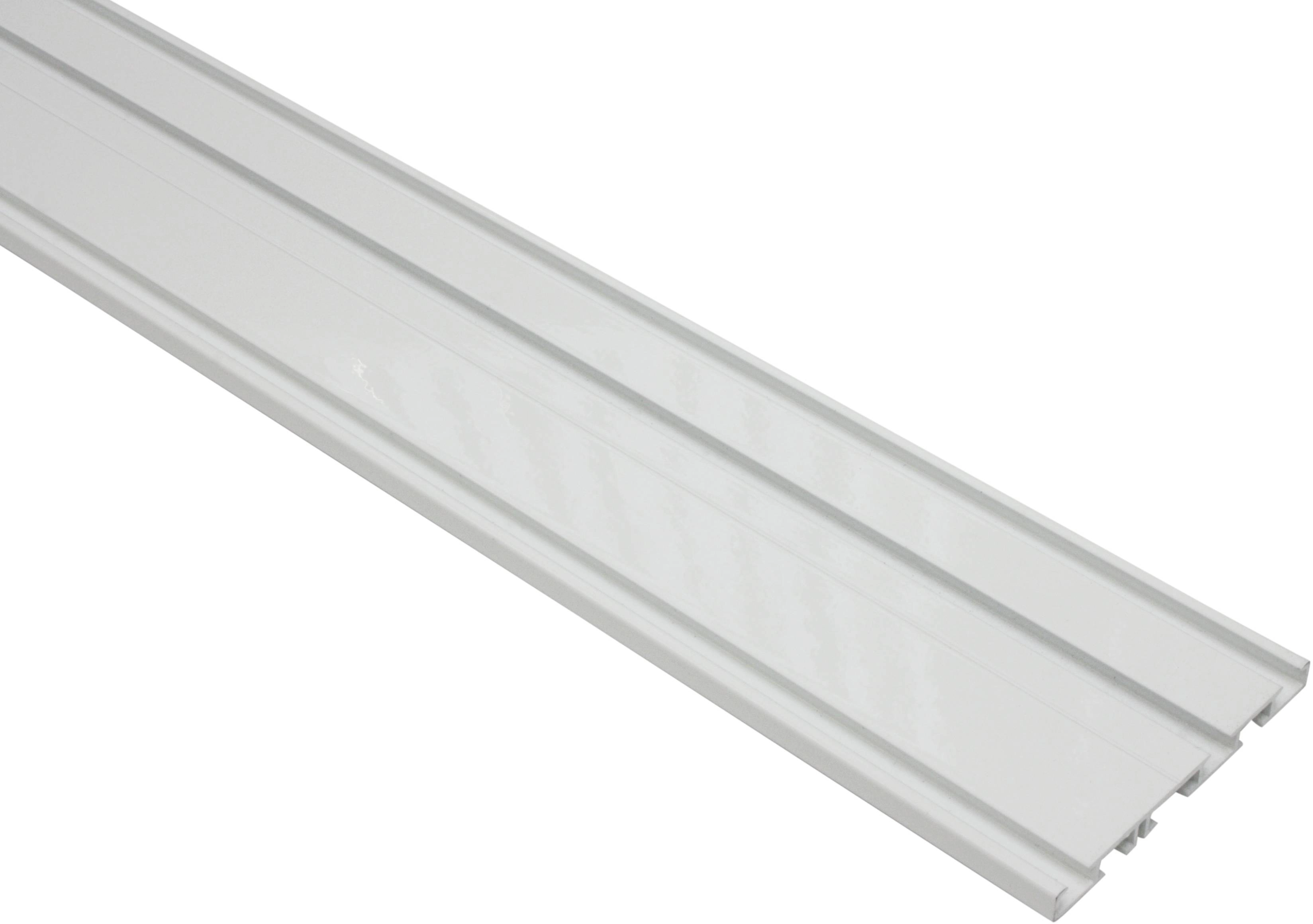 Gardinenschiene Aluminium 3-läufig flach mit Blende weiß,silber