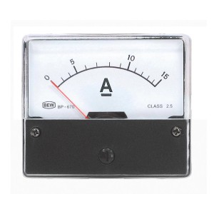 Blanko Amperemeter 0-15 A DC für Einbau, analoges Messinstrument für Stromstärke.