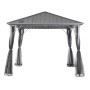 Grauer Home Deluxe Pavillon Azur mit Moskitonetzen und Metall-Dach für Garten & Terrasse.