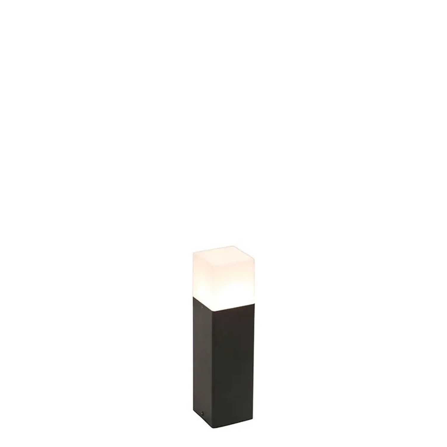 QAZQA Stehende Außenlampe Schwarz mit opalWeißem Schirm 30 cm Dänemark