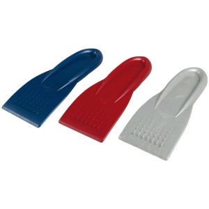 Nigrin Eisschaber Silver in Blau, Rot und Grau. Robuster Kunststoff-Eiskratzer für die Scheibenreinigung im Winter.