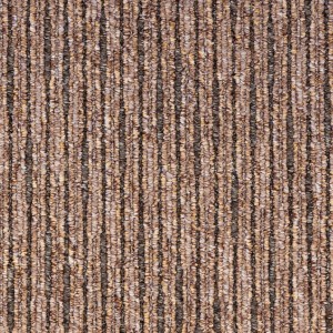 Moderner, hellbrauner Teppichläufer Geneva nach Maß mit Streifenmuster.