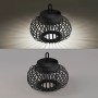 Schwarze LED Akku-Pendelleuchte Akuba, 22x25cm, für Innen & Außen. Dekorative Außenleuchte.