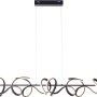 Moderne LED-Pendelleuchte Curls in Schwarz, 99x21cm, dimmbar, von Just Light.