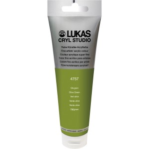 Tube Lukas Cryl Studio Premium Acrylfarbe, 125ml, Olivgrün.
