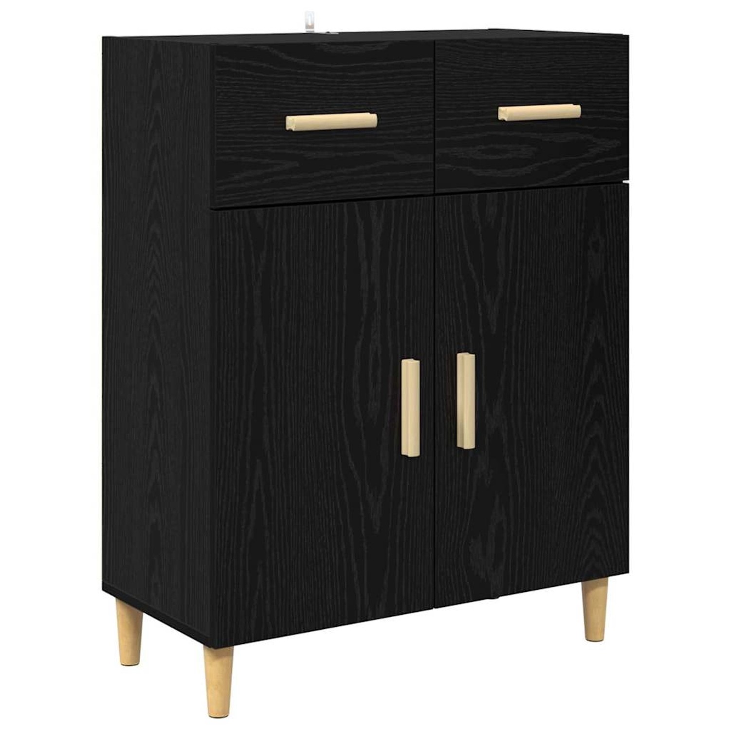 vidaXL Sideboard Schwarz Eichen-Optik 34 x 69,5 x 89 cm Holzwerkstoff 88067 günstig online kaufen