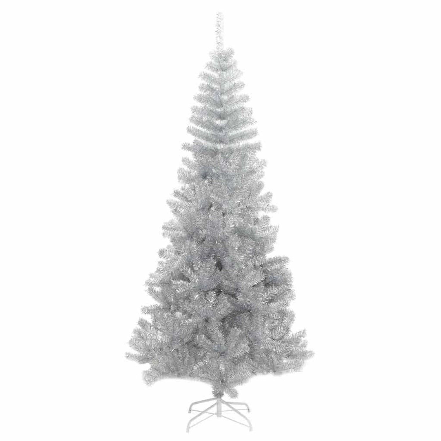 vidaXL Weihnachtsbaum mit 300 LEDs mit Ständer Silber 180 cm PET 3396672