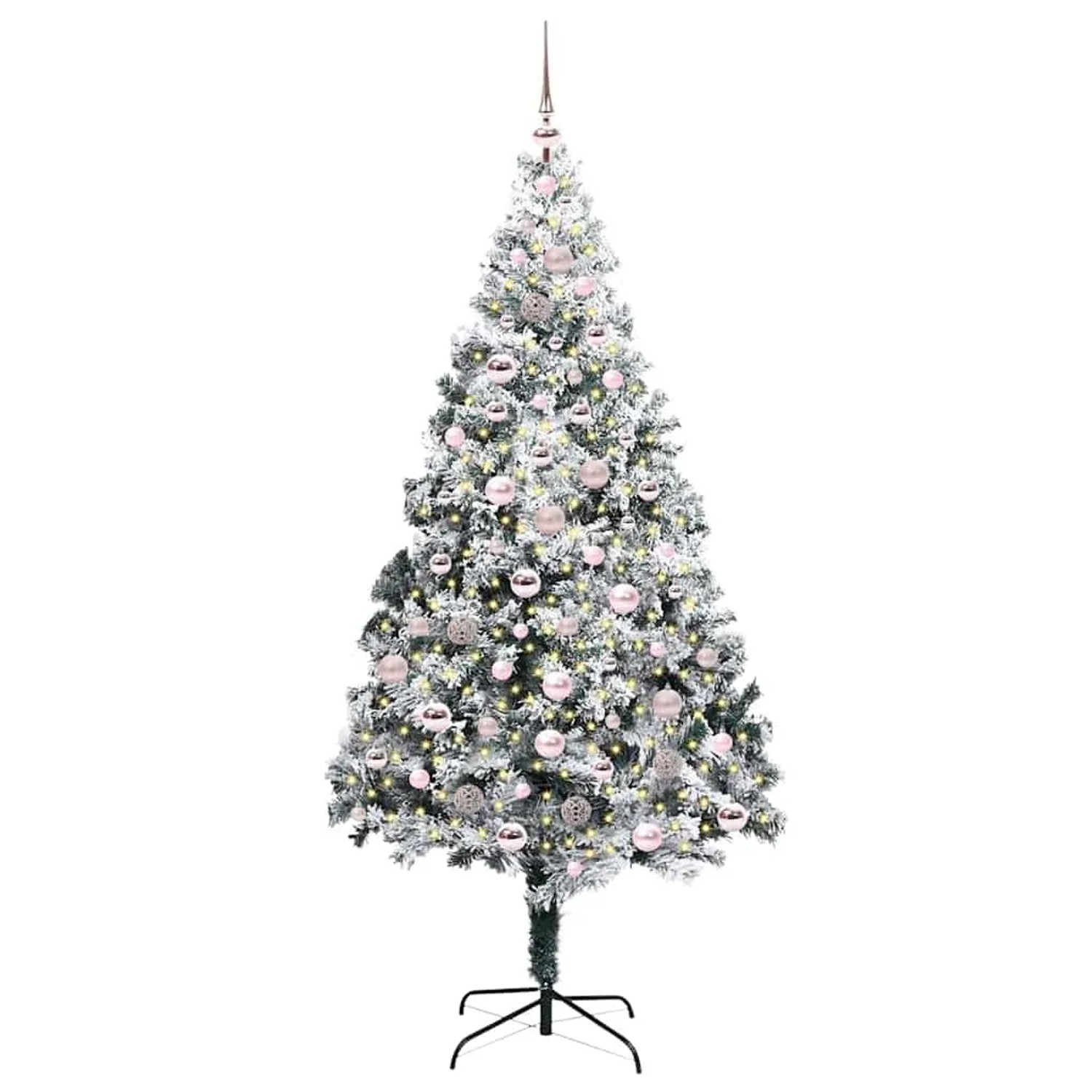 vidaXL Künstlicher Weihnachtsbaum mit 300 LEDs mit Ständer Grün 210 cm 3396973