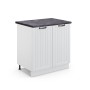 Vicco Spülenunterschrank Fame-Line, 80 cm, Weiß Landhaus/Anthrazit Arbeitsplatte. Küchenschrank im Landhausstil.