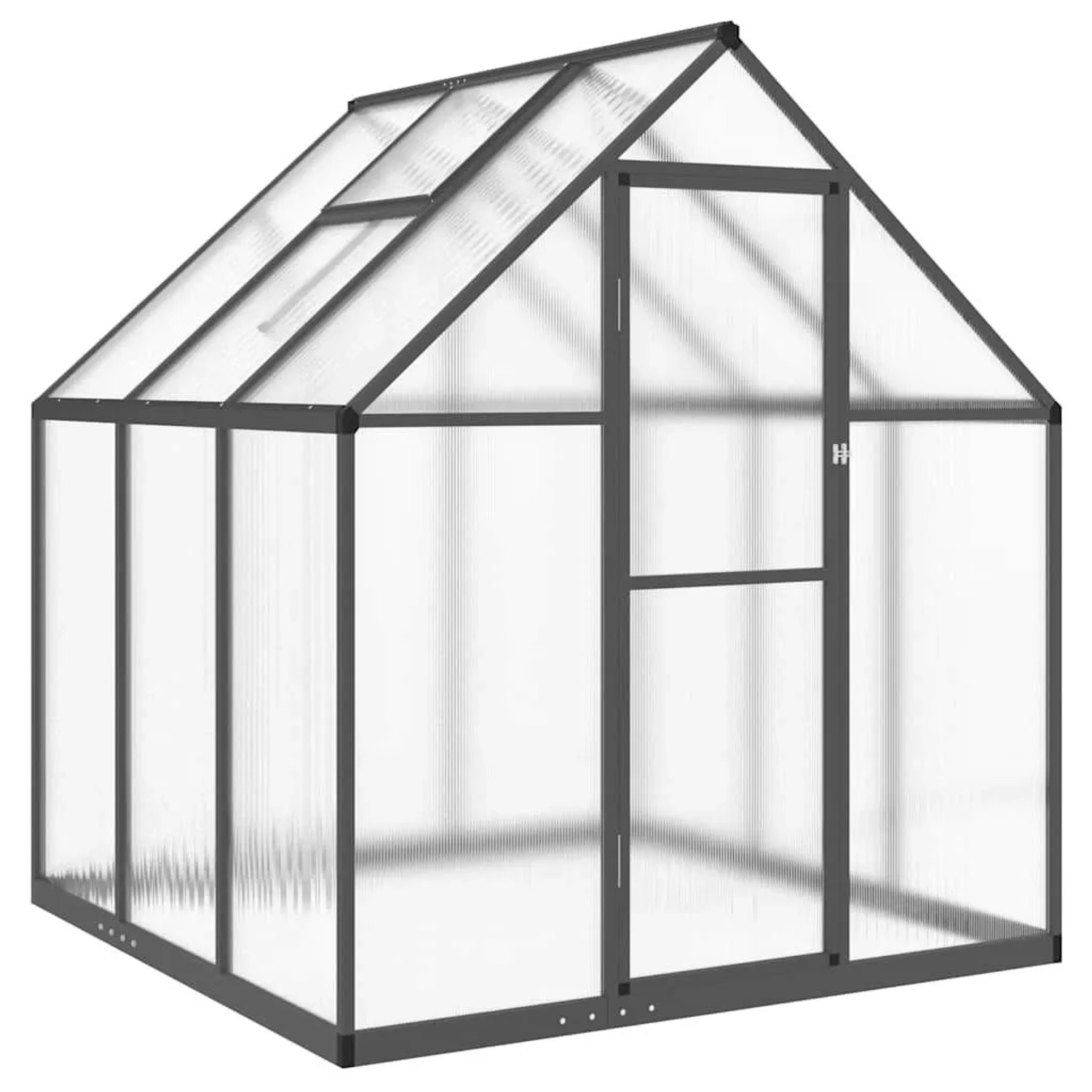 Furnicato Gewächshaus Mit Fundamentrahmen Anthrazit 169x169x195 Cm Alu