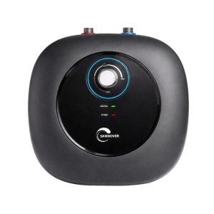 Sannover Elektro Warmwasserspeicher ADROS 30L für Untertischmontage, schwarzes Gehäuse.