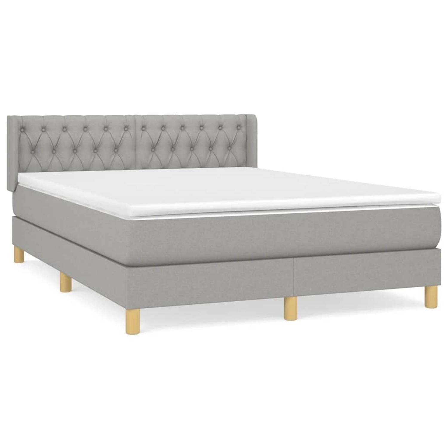 vidaXL Boxspringbett mit Matratze Hellgrau 140x190 cm Stoff 3130505 günstig online kaufen