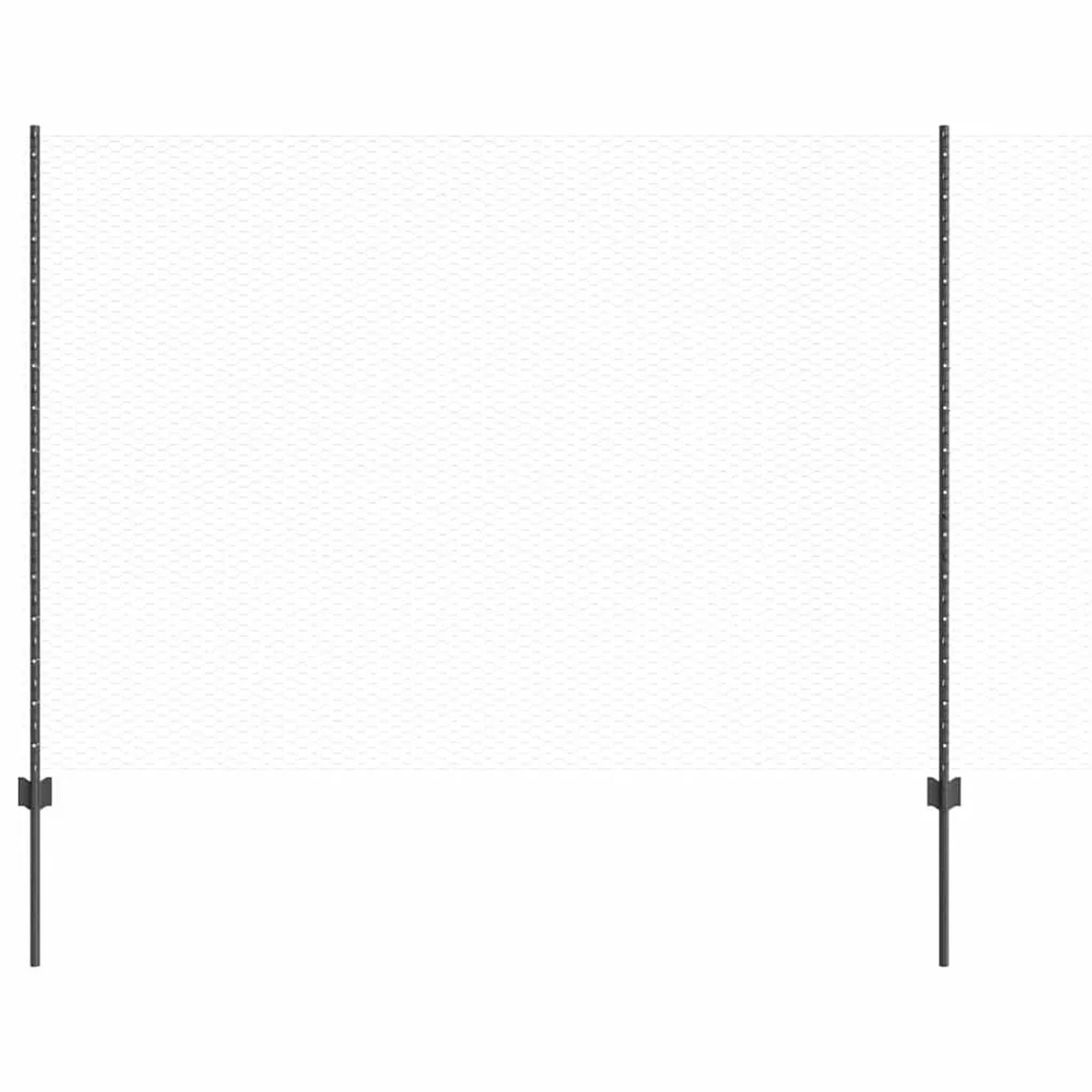 vidaXL Zaun mit Pfosten Grau 1,5 x 50 m Stahl und PVC 3336906 günstig online kaufen