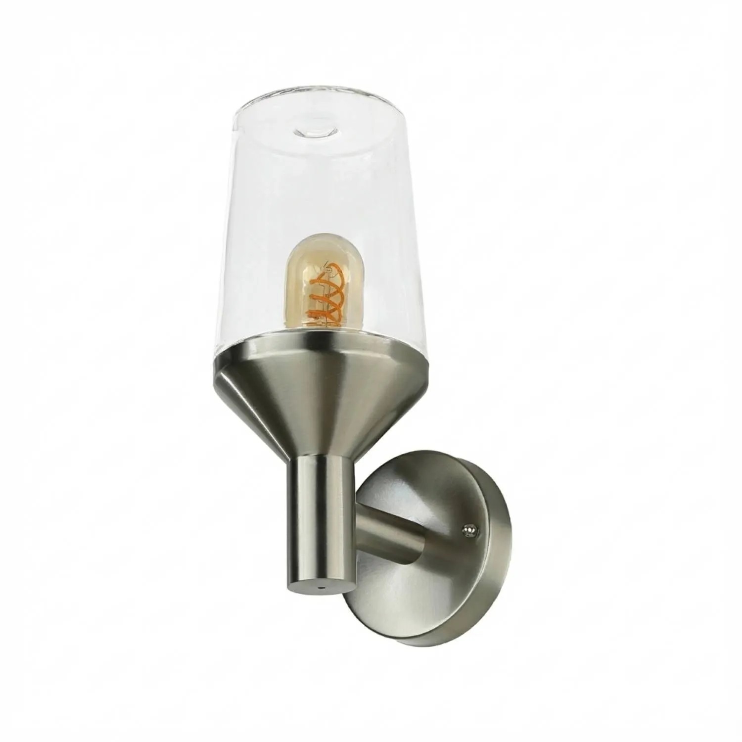 EASYLIGHT Außenlampe Edelstahl Glas IP44 29 CM Hoch E27 Modern