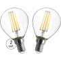 2er Set Globo E14 LED-Leuchtmittel, 4W, warmweiß, 400lm, 7,8x0,45cm. Energiesparende LED Lampe für Wohnräume.