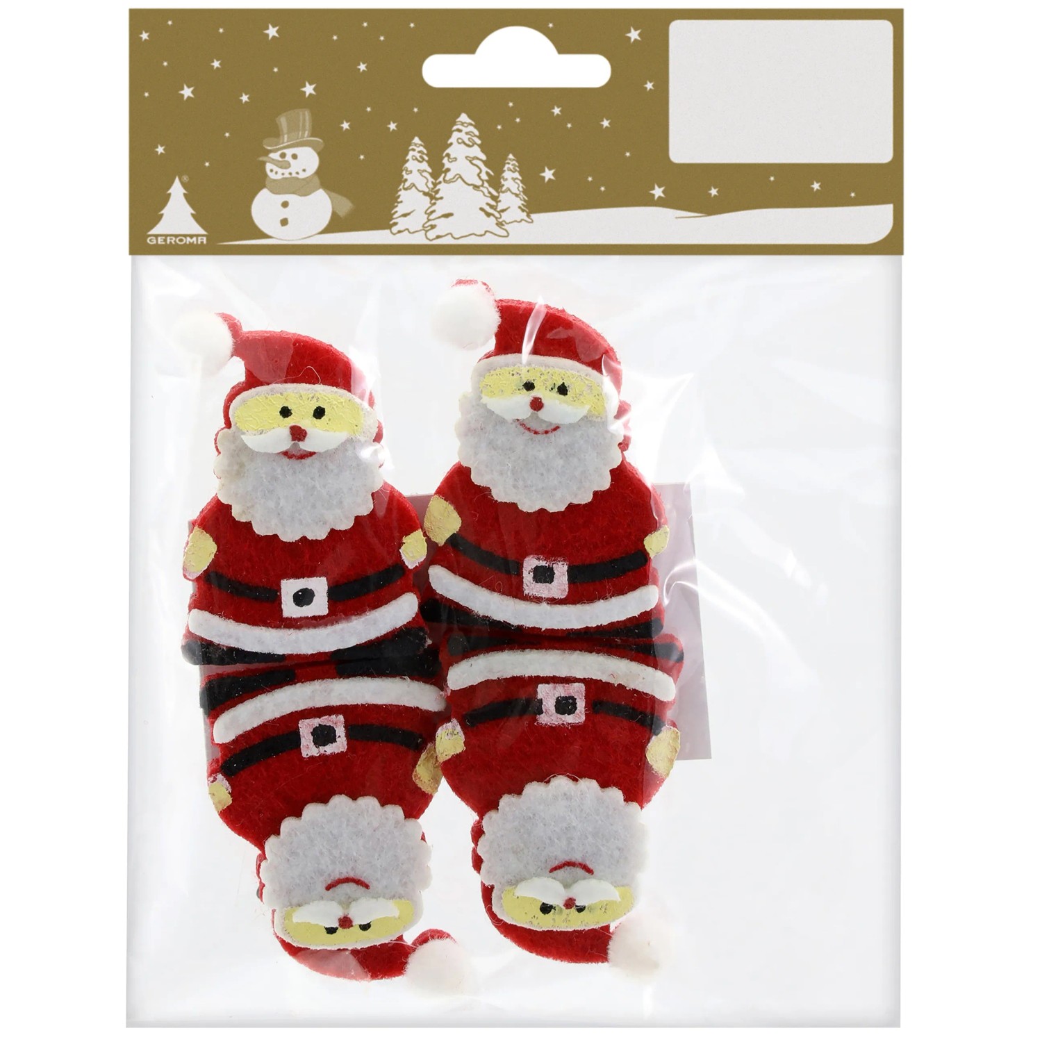Weihnachtsdeko Holzklammern-Set mit Niko 5,5 cm Rot-Weiß 4 Stück