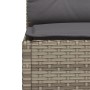Detailaufnahme: Graue vidaXL Garten-Sofagarnitur aus Polyrattan mit Kissen.