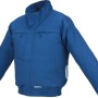 Blaue Makita Akku-Klimajacke DFJ304ZM Gr. M für Arbeitskleidung mit Kühlfunktion.
