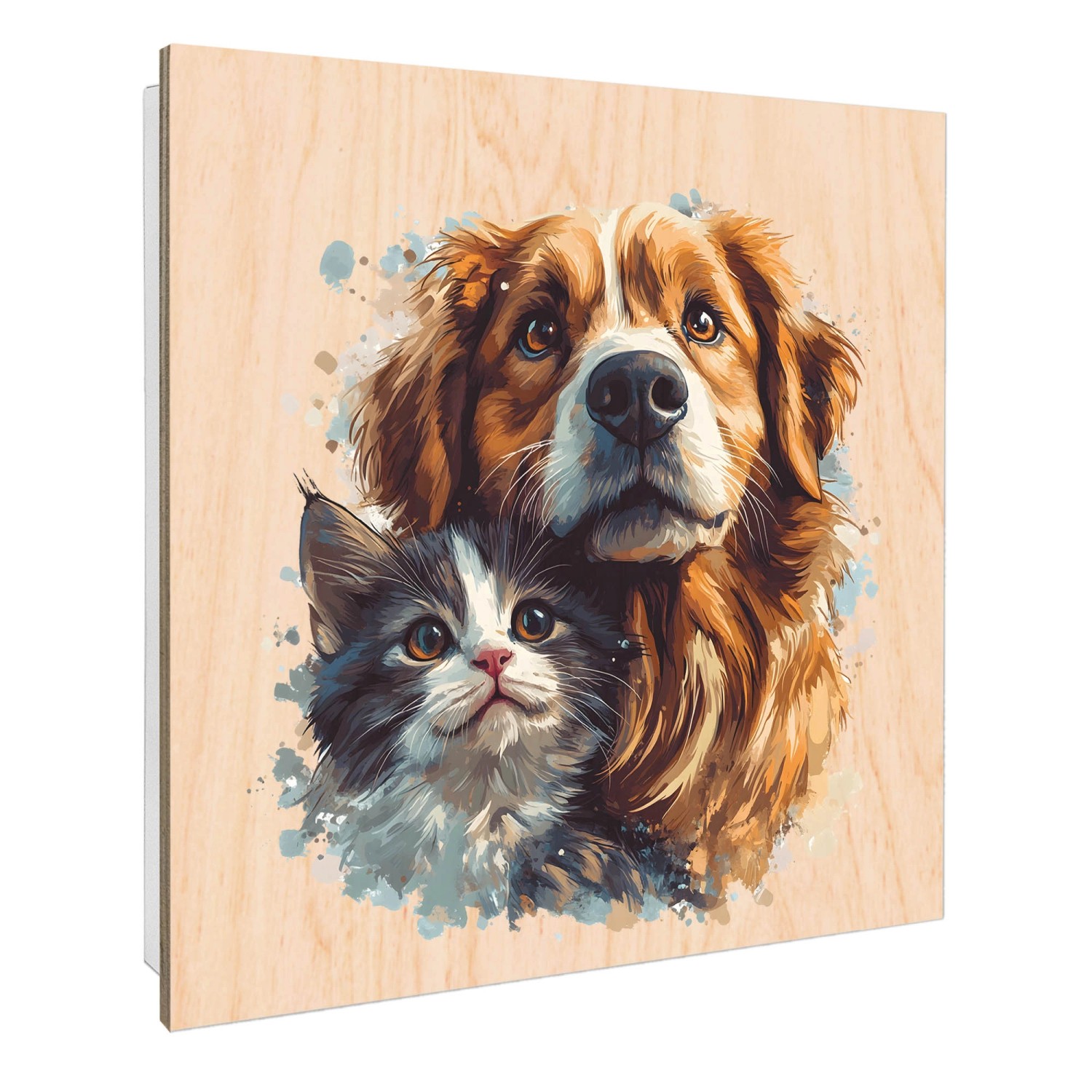 Banjado Schlüsselkasten mit Holzfront 30x30cm Weiß Scharnier Links 50 Haken günstig online kaufen