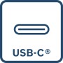 Symbol für USB-C Anschluss am Bosch Akku-Radio GPB 18V-3SC