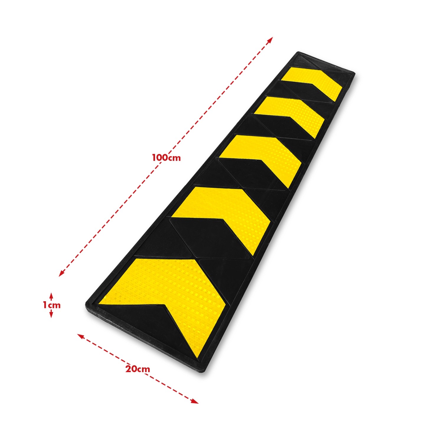 KARAT Wandschutz Aoraki, Rammschutz für Garage/Parkhaus, 100x20x1 cm, schwarz-gelb mit Pfeilen.