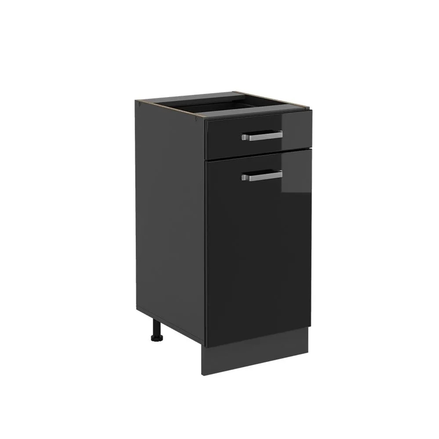 Vicco Küchenunterschrank R-Line Schwarz Hochglanz Anthrazit 40 cm ohne Arbeitsplatte