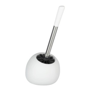 Wenko WC-Garnitur Polaris, Keramik, weiß. Runde Form, mit WC-Bürste und Halter.