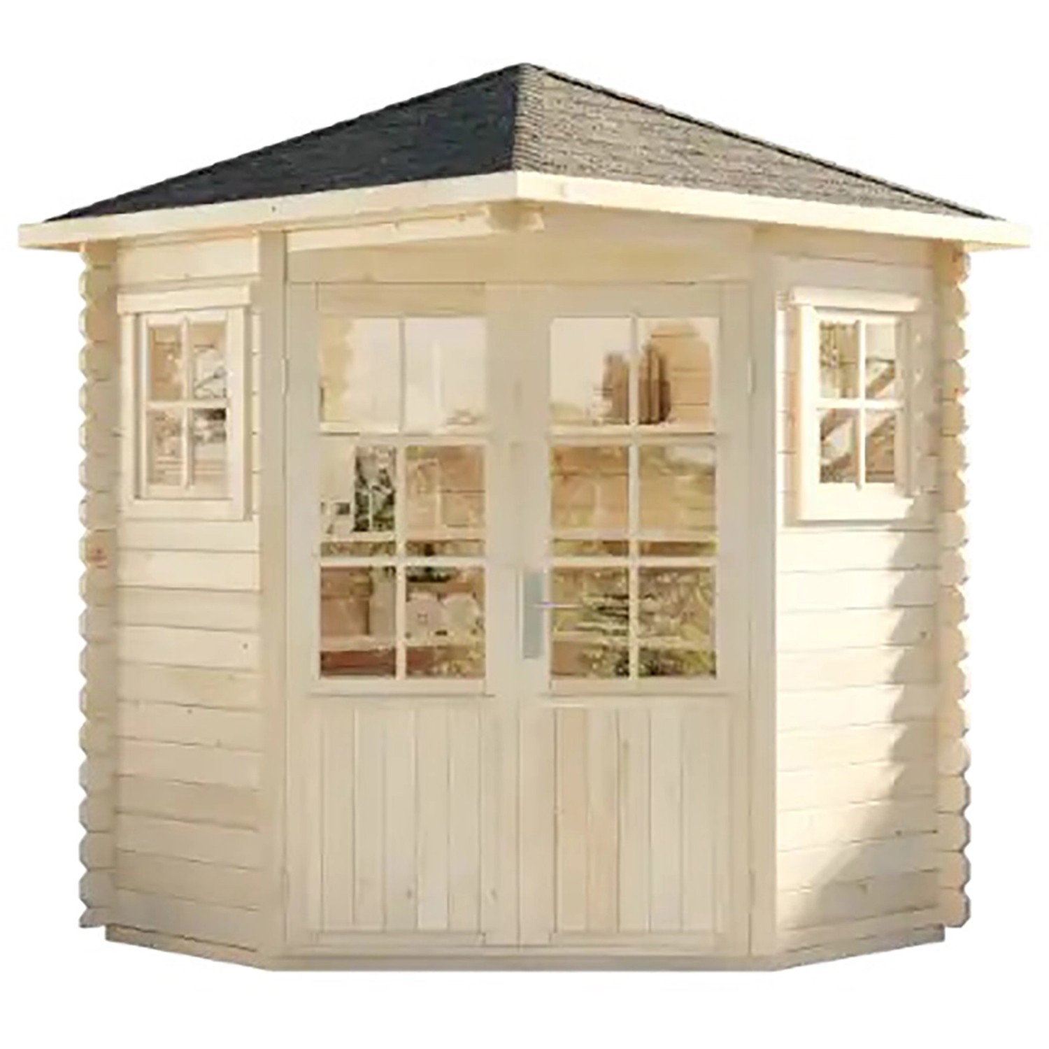 Alpholz 5Eck Gartenhaus SunnyA Natur kaufen bei OBI